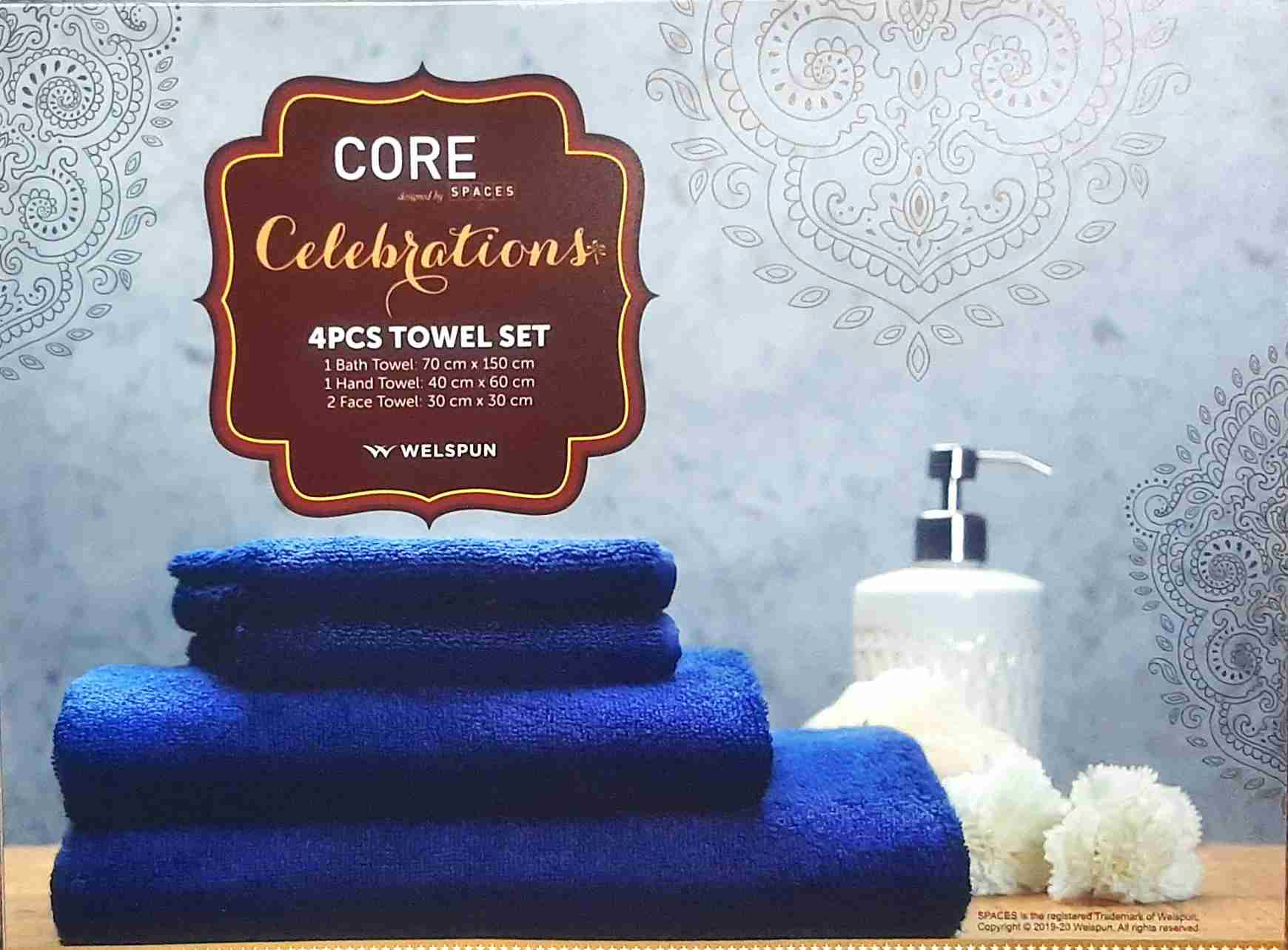 Celebration 4 PCS Towel Set , 1 N Bath Towel, 1N Hand Towel, & 2 N